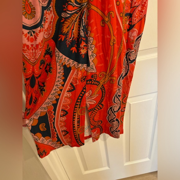 Farm Rio for Anthropologie Orange and Navy Giannina Sheath Dress -Sz Small - Picture 8 of 8